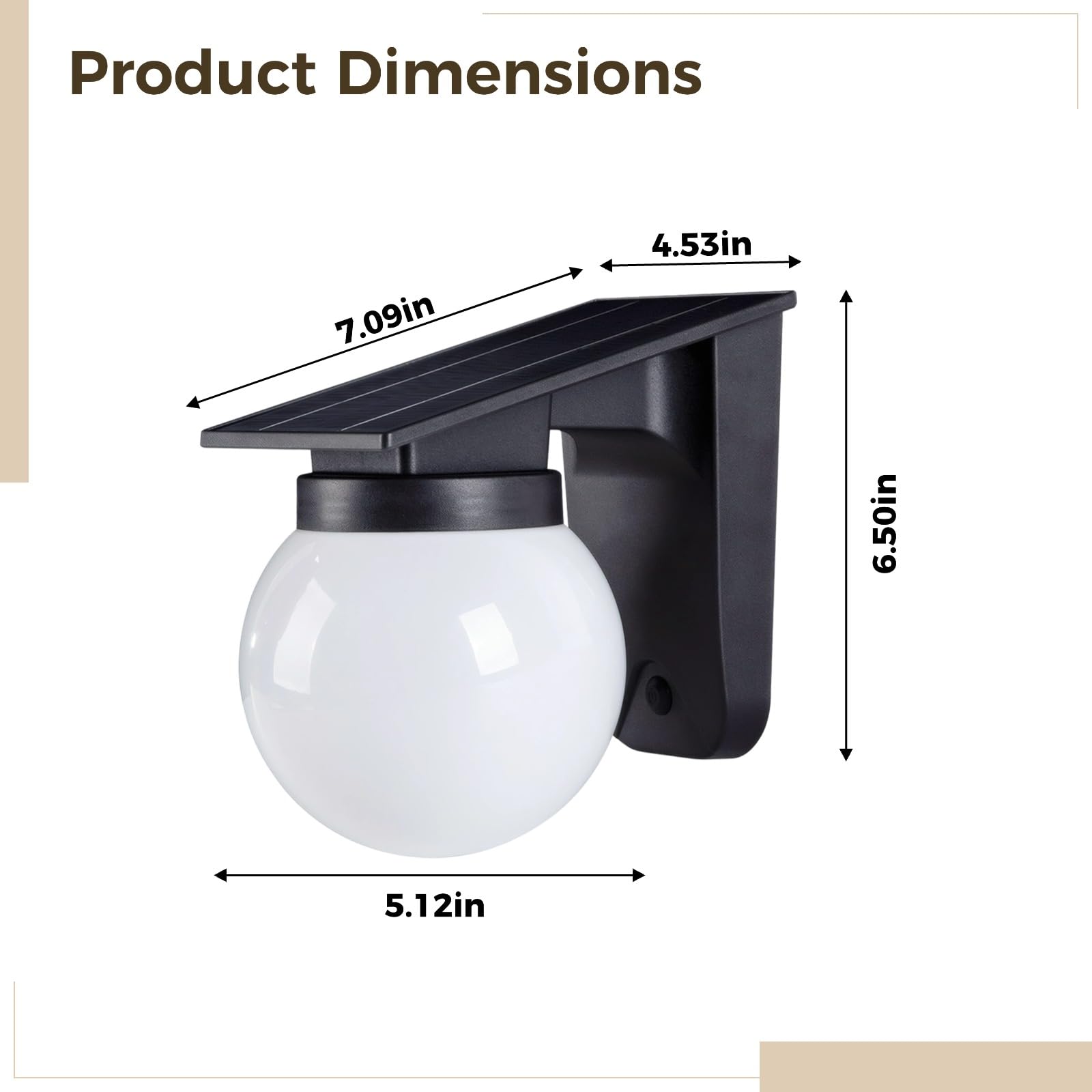 2 szt. solarne lampy ogrodzeniowe, zewnętrzne lampy solarne z 3 trybami oświetlenia, czarno-białe globusy do dekoracji ogrodu, patio i podwórka