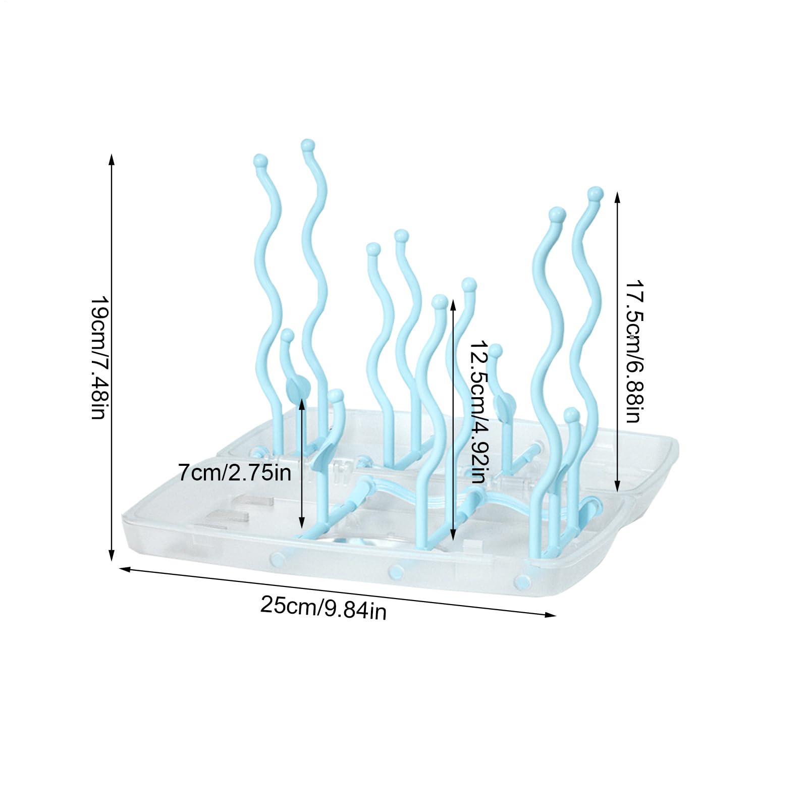 Genérico Estante para secar biberones - Estante para secar biberones Que Ahorra Espacio con Tapa, escurridor Plegable Multifuncional | Escurridor de Botellas de Agua Plegable Vertical Vertical