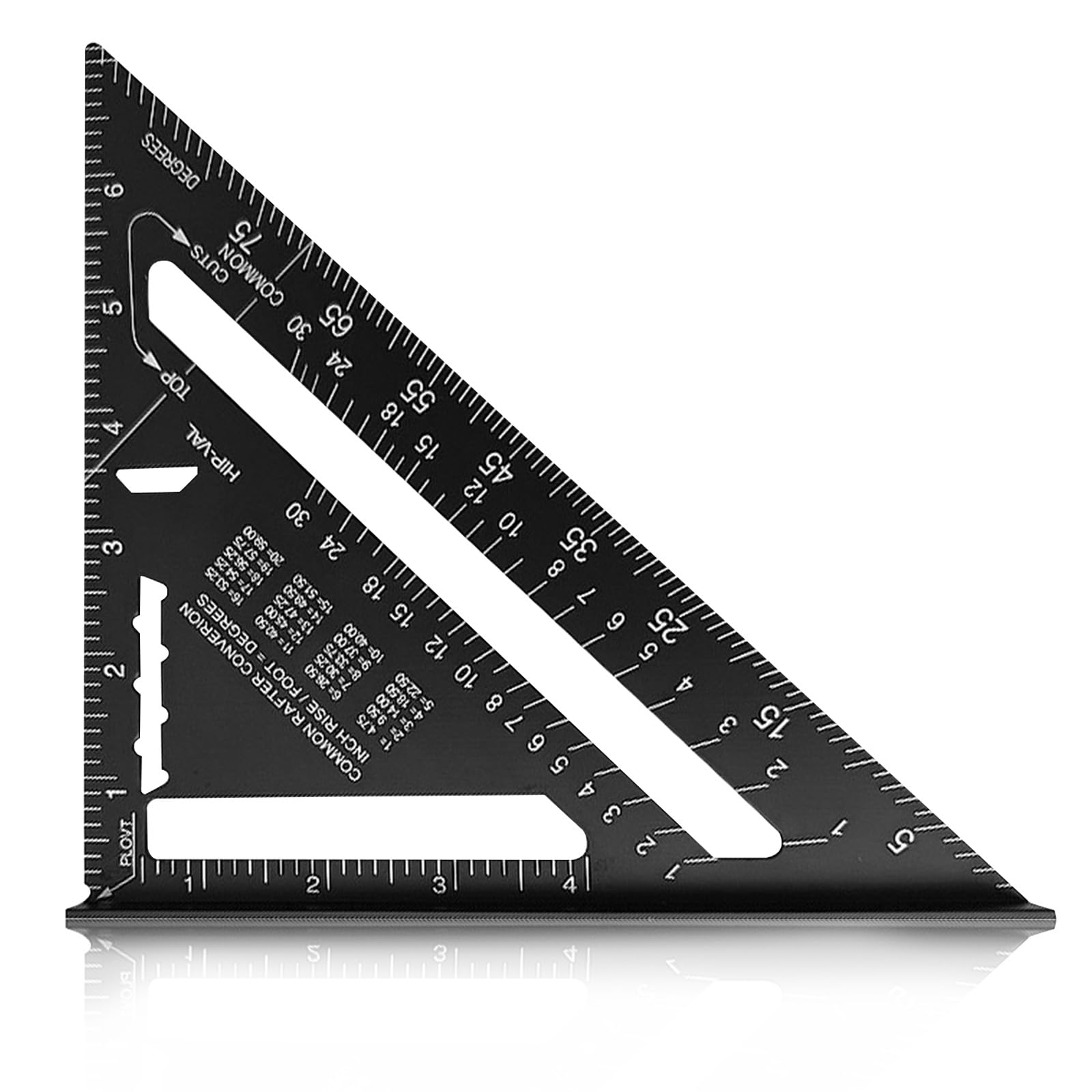 7 Inch Speed Square, Aluminum Alloy Carpenters Measuring Tool, 90 Degree Thickened Triangle Ruler for Woodworking, Angle Measuring & Marking, Ideal for Builders & Joiners