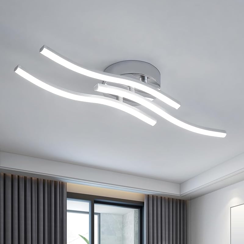 Dorlink Lustre Salon, Plafonnier Led Salon, Lustre Chambre, Plafonnier de Couloir, 18W 1620LM, Lumin