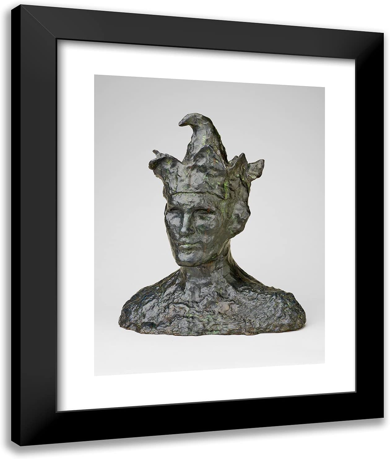 ArtDirect Pablo Picasso 20x24 Black Modern Framed and Double Matted Art Print Titled Jester