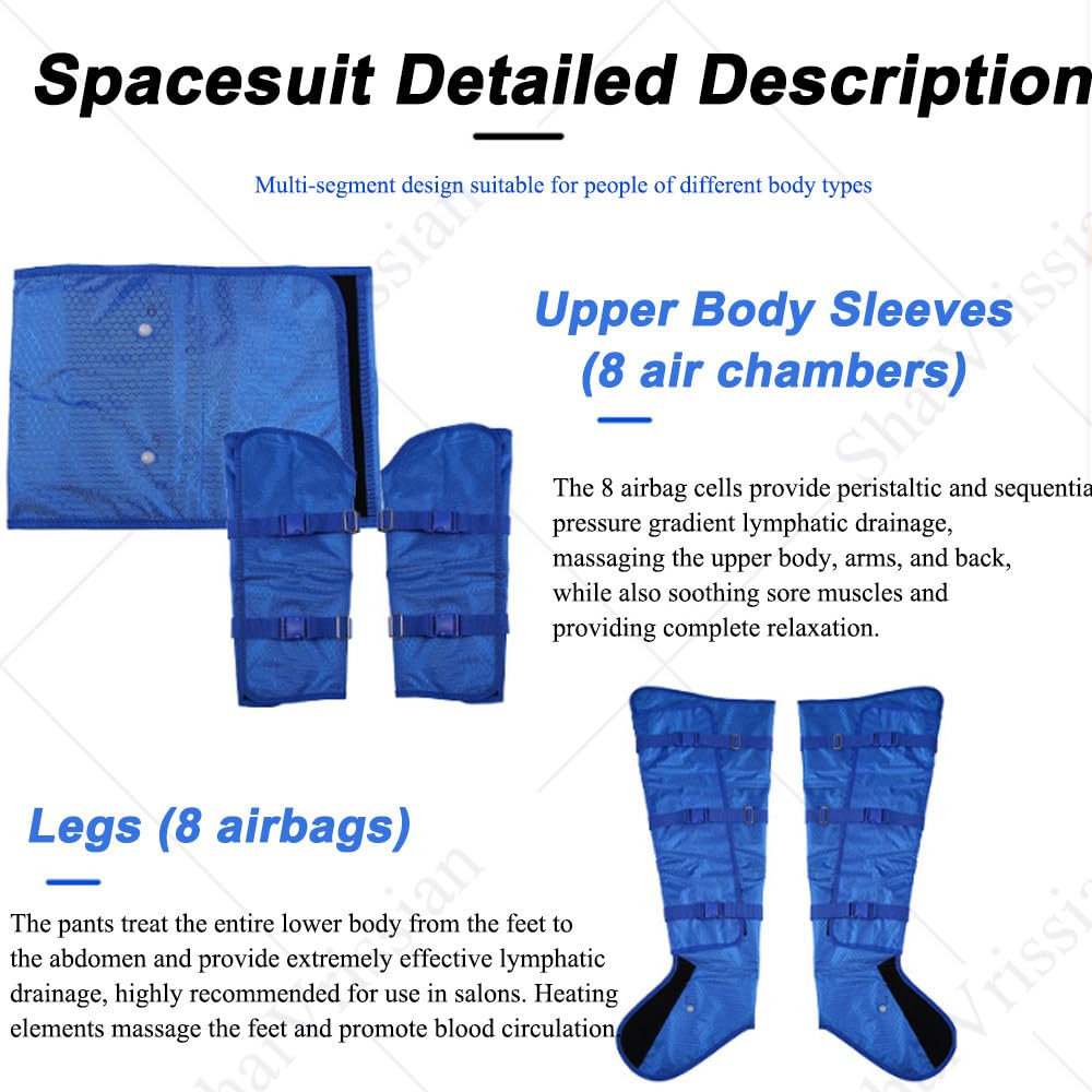 Kit Completo Presoterapia Para El Hogar,Masajeador Muscular De Presión De Aire Para Drenaje Linfático,Accesorios Para Piernas,Glúteos,Brazos Y Abdomen Purple
