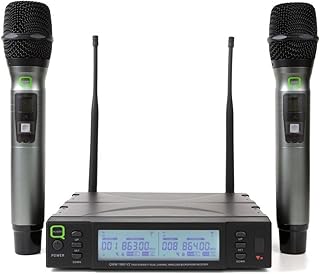 Q Audio QWM 1960 V2 HH UHF Dual Channel True Diversity Wireless Micropho...