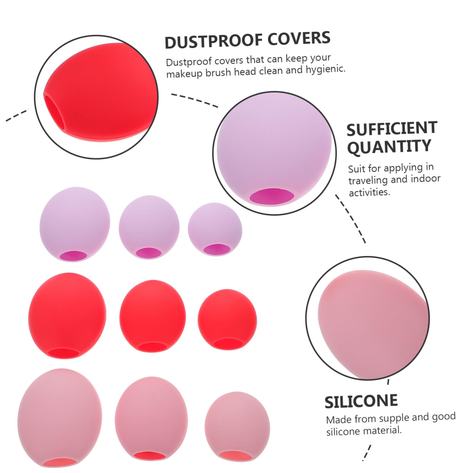 Healeved 36pièces Couvercles De Pinceaux De Maquillage Silicone Antipoussière Pour Voyage La Forme Pinceaux Et Améliore La Durabilité Maquillage De Couvercles Silicone