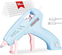 Cordless 20W Hot Glue Gun with 2000mAh Battery, 30 Premium Glue Sticks & USB-C Cable - Portable for Crafts, DIY & Home Repair