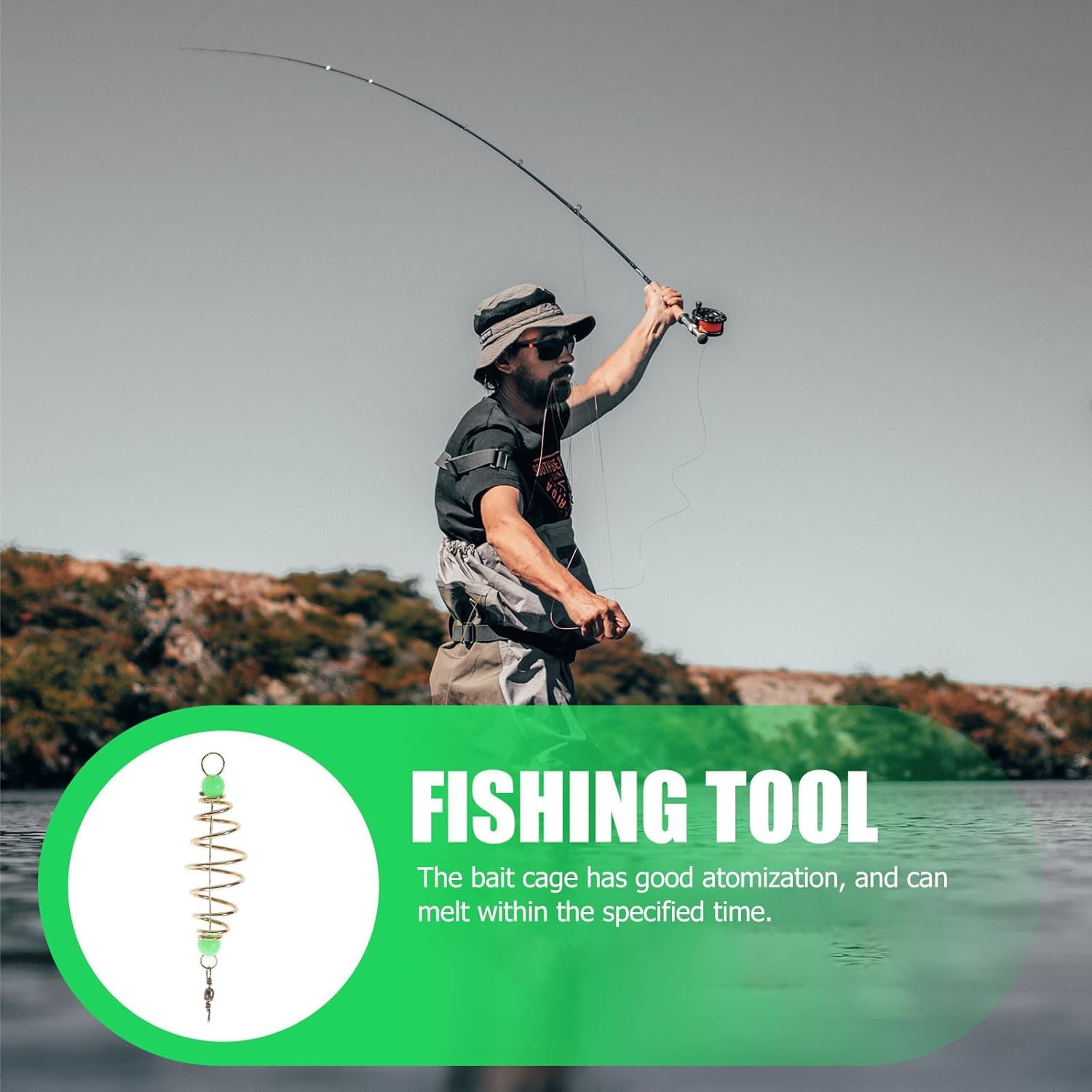 24 piezas de jaula de trampa de cebo de pesca: soporte de cesta de alimentación para equipo de pesca de carpa, acero al carbono, señuelo grueso, accesorios de pescado, cesta de regalo para amigos