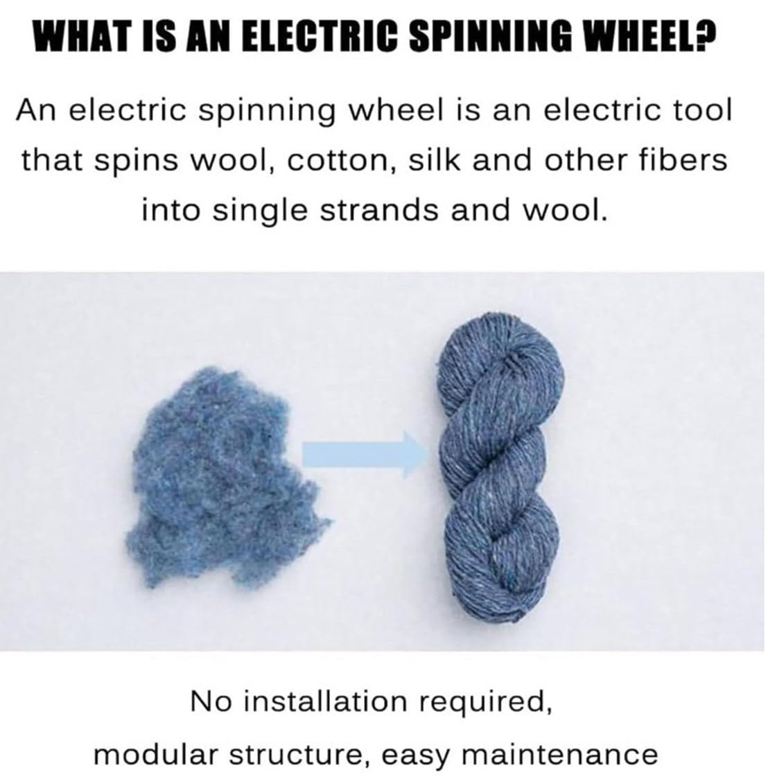 Garn-Wollknäuel-Wickler, elektrisches Spinnrad, Wollknäuel-Wickler, Garnfaser-Fadenknäuel-Wollwickler, Vorwärts- und Rückwärtsschaltung, zum Garnweben, Mischen von Roving