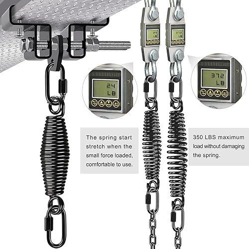 Miniatura 7 de Dolibest Colgador de vigas de acero resistente, soporte para bolsa pesada, colgador de bolsa pesada con resorte para entrenamiento de boxeo, Muay