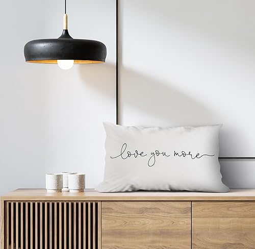 Miniatura 4 de huester Love You More - Funda de cojín decorativa de 12 x 20 pulgadas, para sofá, cama, decoración del hogar, dormitorio, sala de estar, aniversario