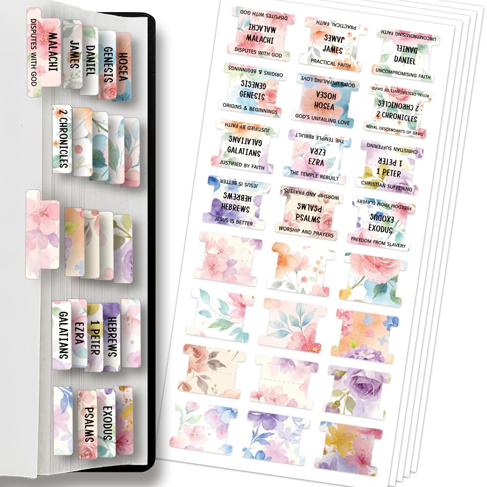 AHANDMAKER 120 Pieces Sticky Monthly Divider Tabs Laminated Planner Monthly Tabs Calendar Tab Stickers and Monthly Dividers for Planners Notebooks Journals, Watercolor Flower