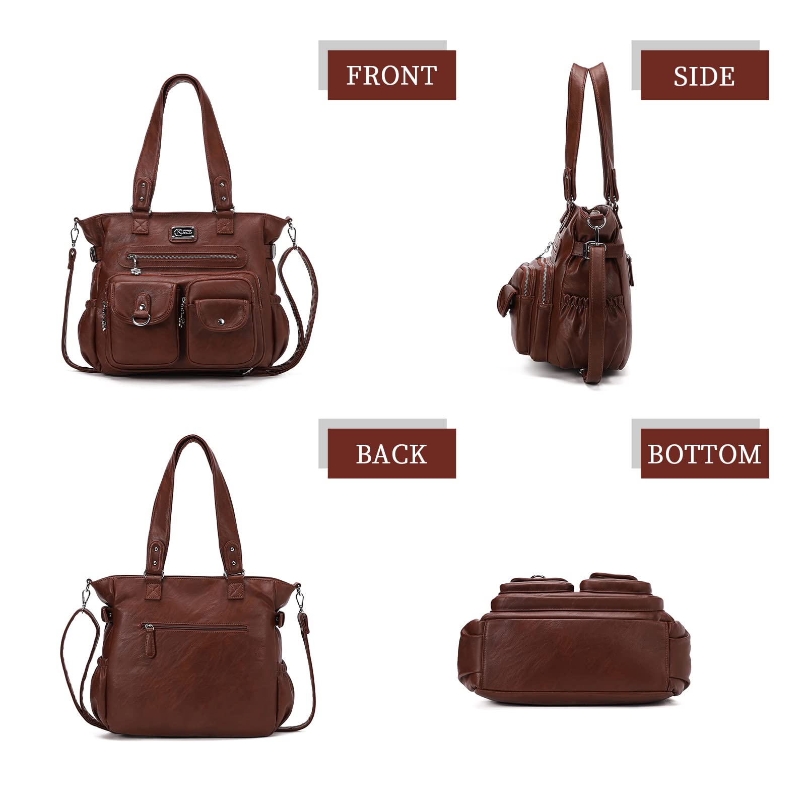 KL928 Bolso bandolera para mujer, bolso pequeño de mano, piel sintética, para mujer o niña