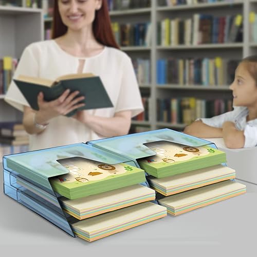 Miniatura 6 de Acrimet Organizador vertical triple para carpetas de archivos (color azul transparente)