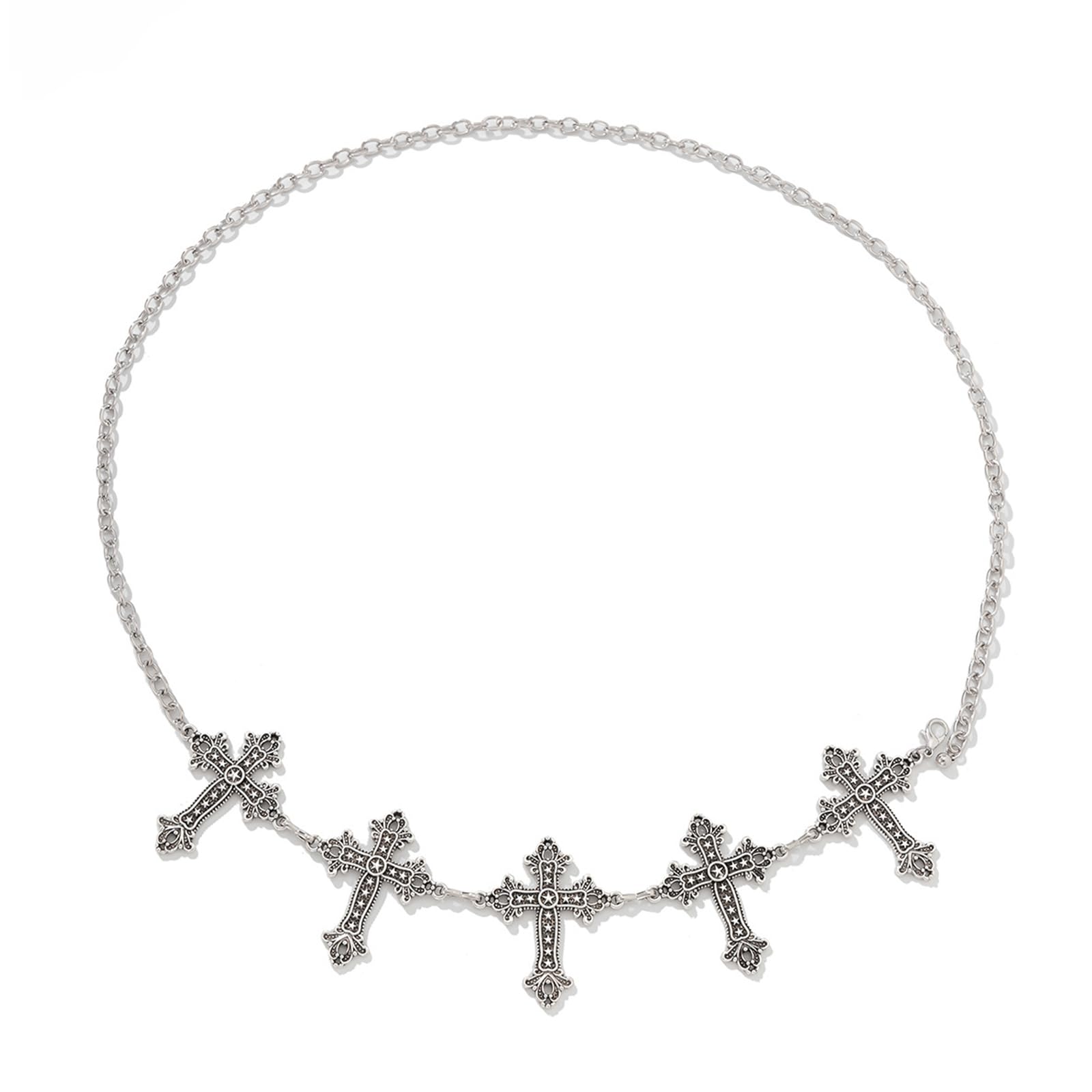 Cadena gótica de calavera para cintura ideal en looks de festivales y rock 8