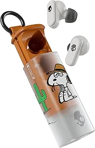 Skullcandy Dime Evo Wireless Earbuds, Bluetooth Headphones, Noise Isolating Fit, Up to 36 Hours Battery, Microphone for iPhone Android, Easy Carry with Clip-Anywhere Case - Peanuts Spike asin的图片