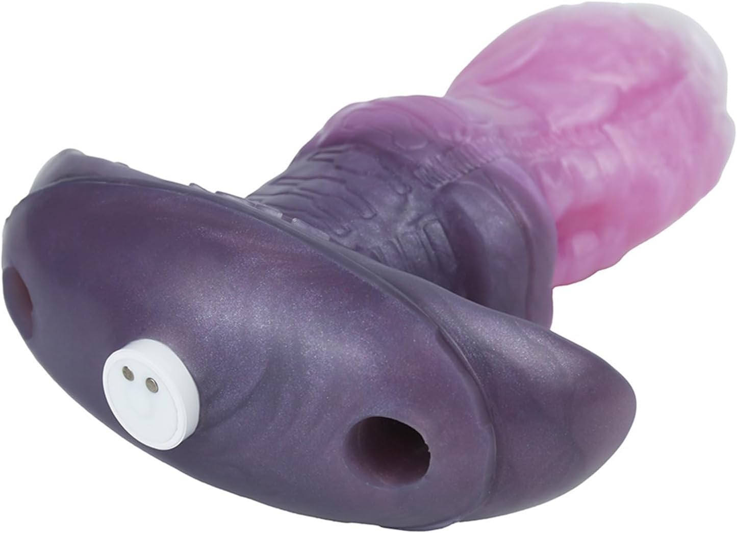 Silicone Gag Dildo Vibrator Leather Harness Gag - BDSM Bondage Small Dildos Gags with Bullet Vibrator & 10 Modes, Dildo Vibrating Gag Adult Women Sex Toy (M-4.76in)