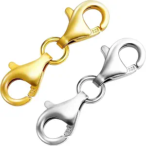 OHINGLT Double Lobster Claw Clasps in 925 Sterling Silver for Jewelry Making