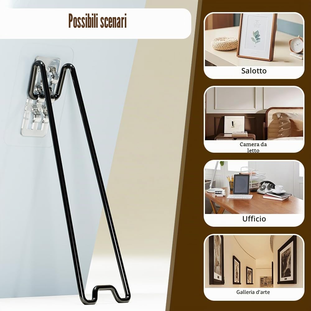 DONGKER Supporto per Cornice, 5 Pezzi Cavalletto Espositivo Adesivo per Foto, Staffa Cornice per Foto con Struttura Multi-Regolabile per Quadri, Decorazioni per Esposizione