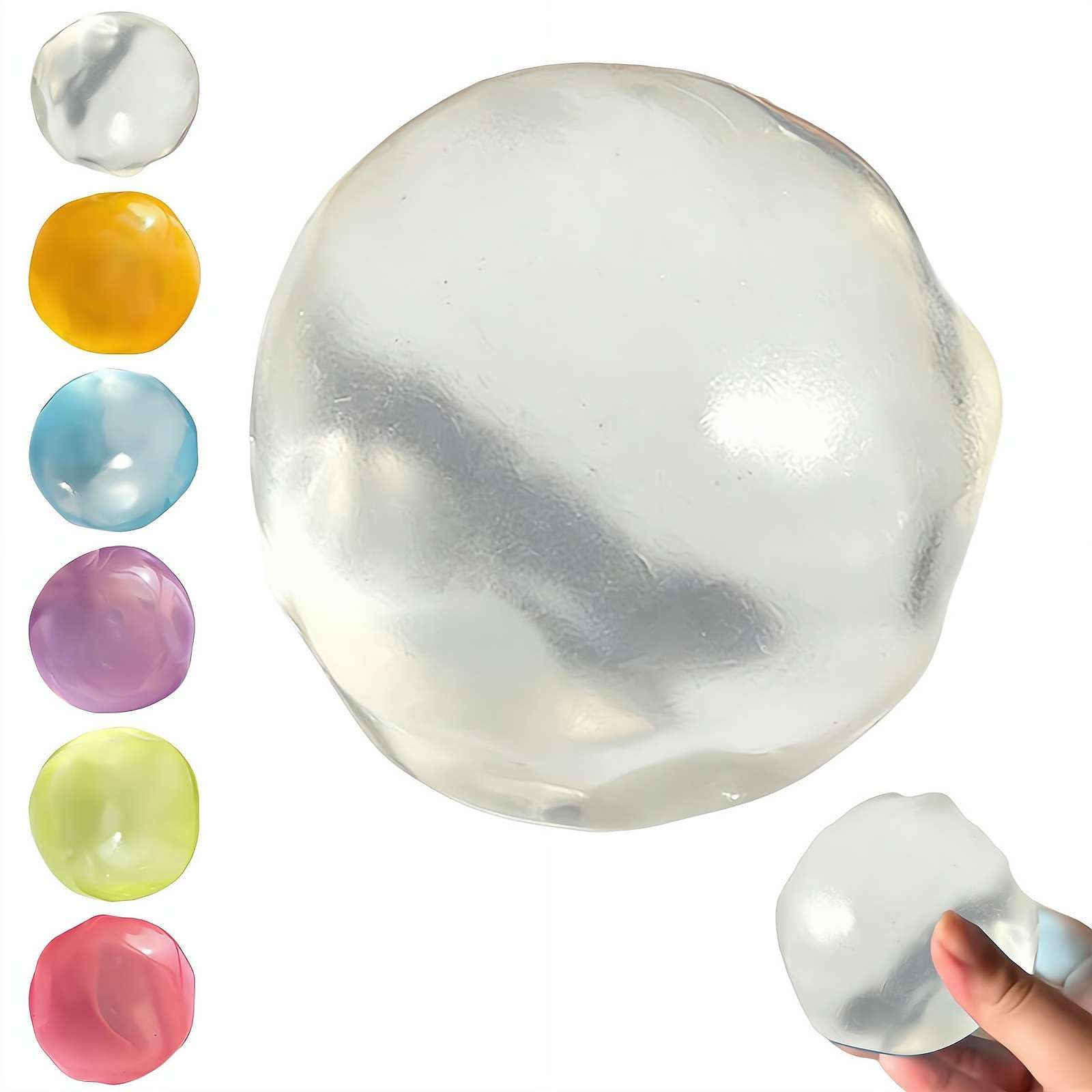 Coconut Oil Stress Ball, Squeeze Ball Stress Relief Toy, Soft TPR Material and Imitation Coconut Oil Filling, High Transparent Decompression Toy for Adults, 2.36 Inch Portable Calming Fidget Toys — image 1