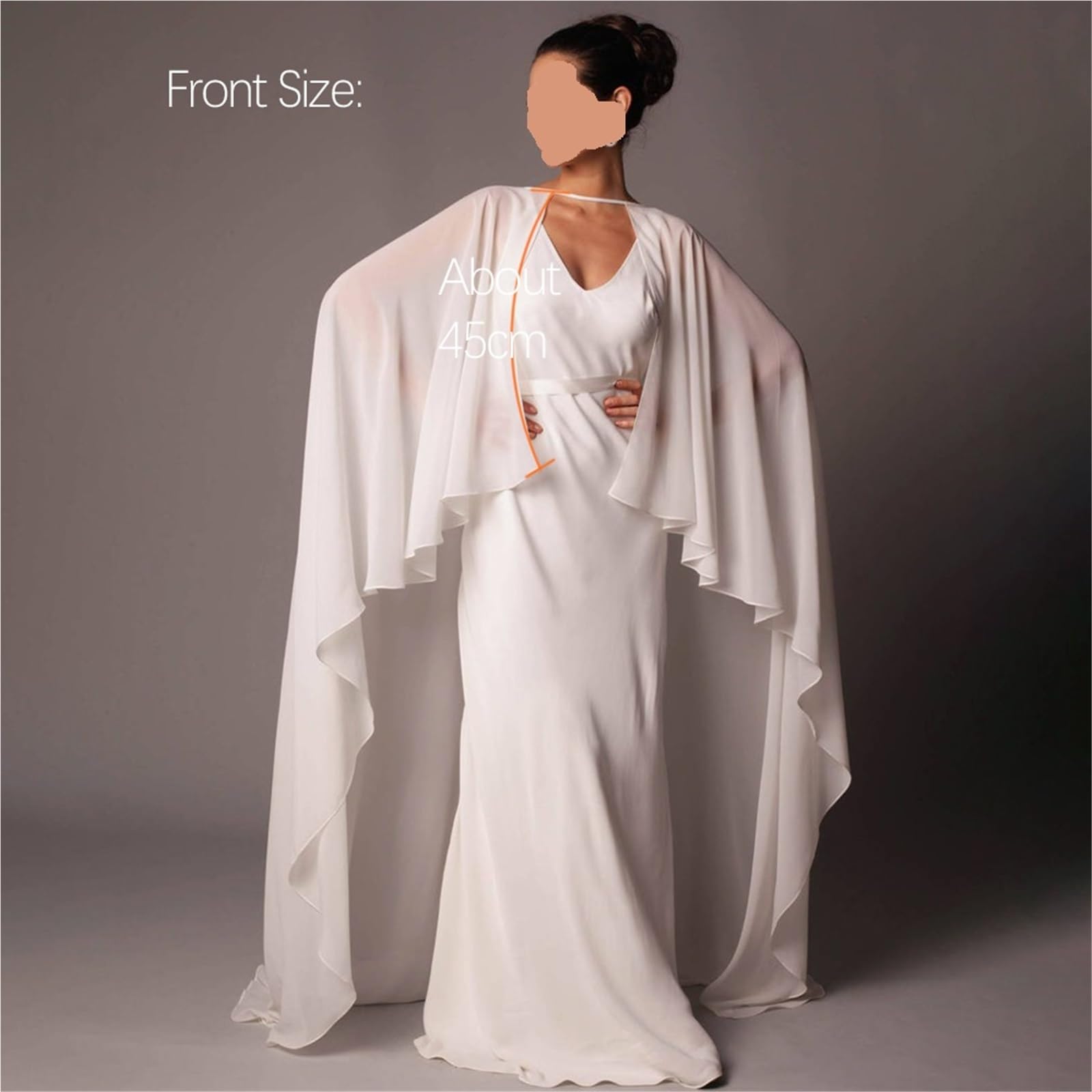 Chal largo de gasa para mujer, accesorio de novia, cuello redondo