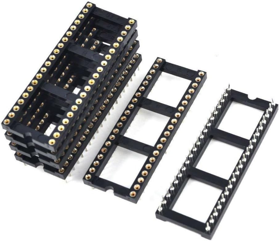 Amazon.com: AKOAK 6 Pack 2.54mm Pitch 40 Round Pins Double Row IC ...
