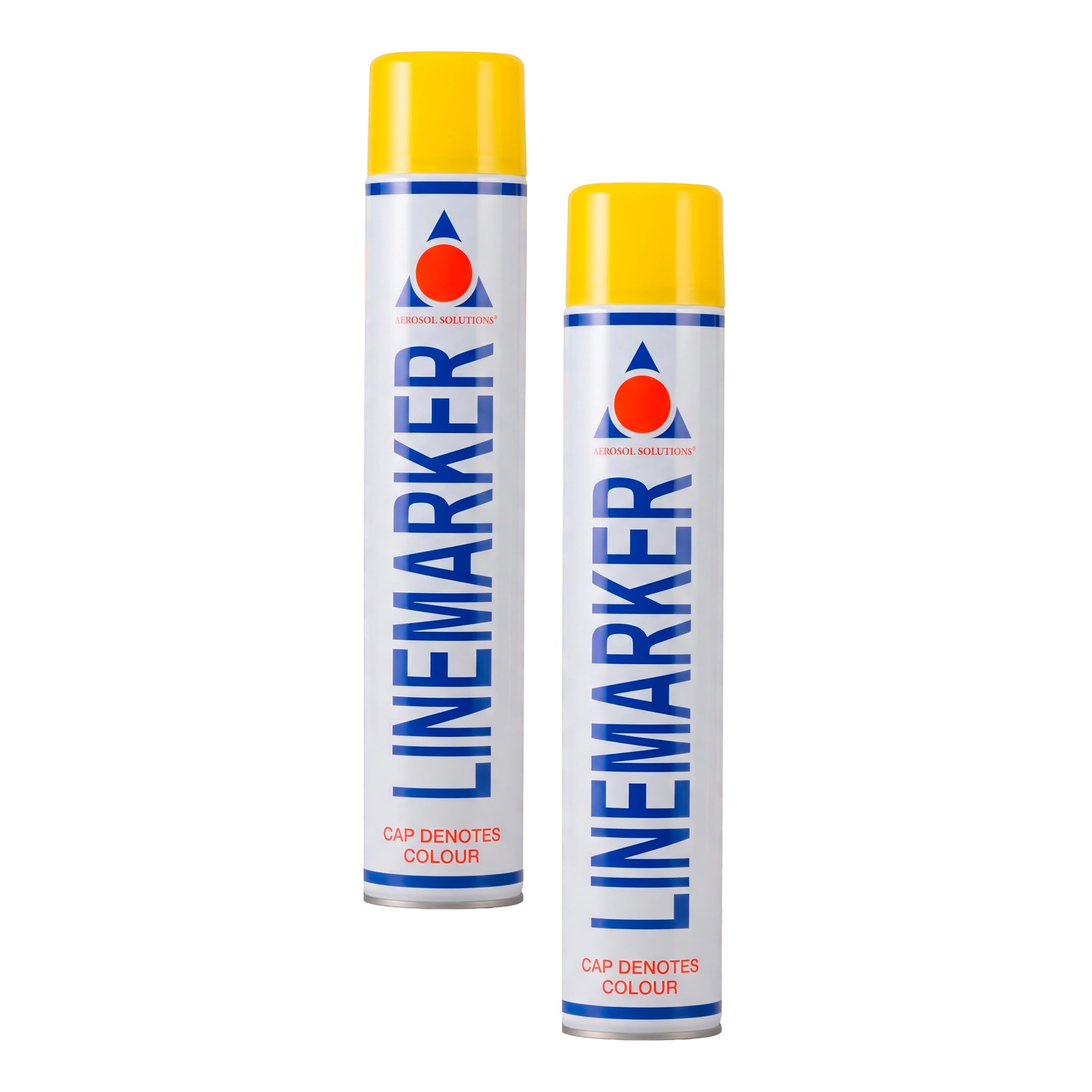 Aerosol Solutions Line Marker Yellow 26 Oz | Grass and Road Spray Paint, All Purpose Striping Paint | Perfect for Construction, Safety Zones, Sports Fields &amp; Pavement (Pack of 2)