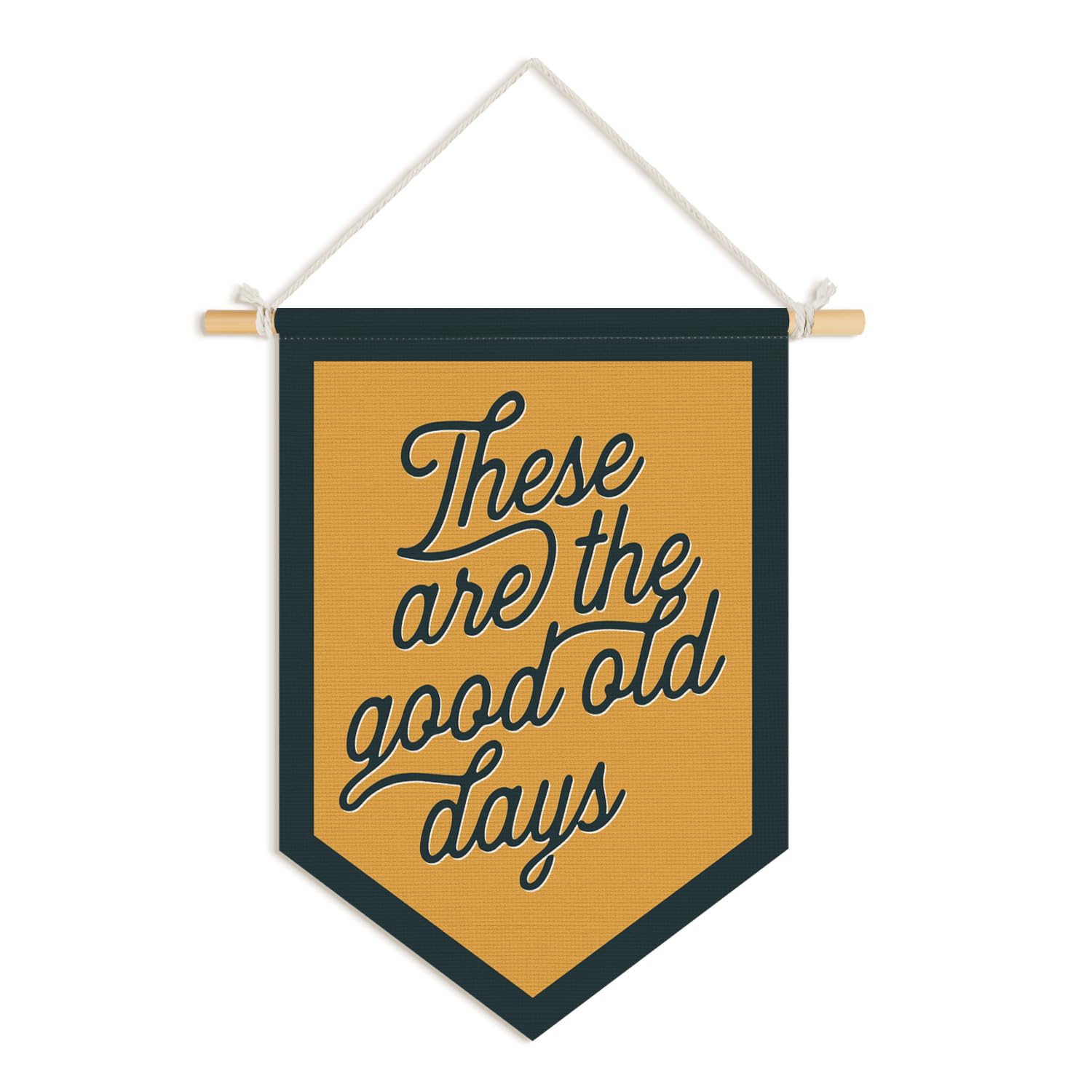 Wheatwin These Are The Good Old Days Sign, Vintage Wall Decor Pennant Flag, Motivational Positive Wall Decor for Kids Nursery Bedroom Playroom Home Office 15x11 Inch