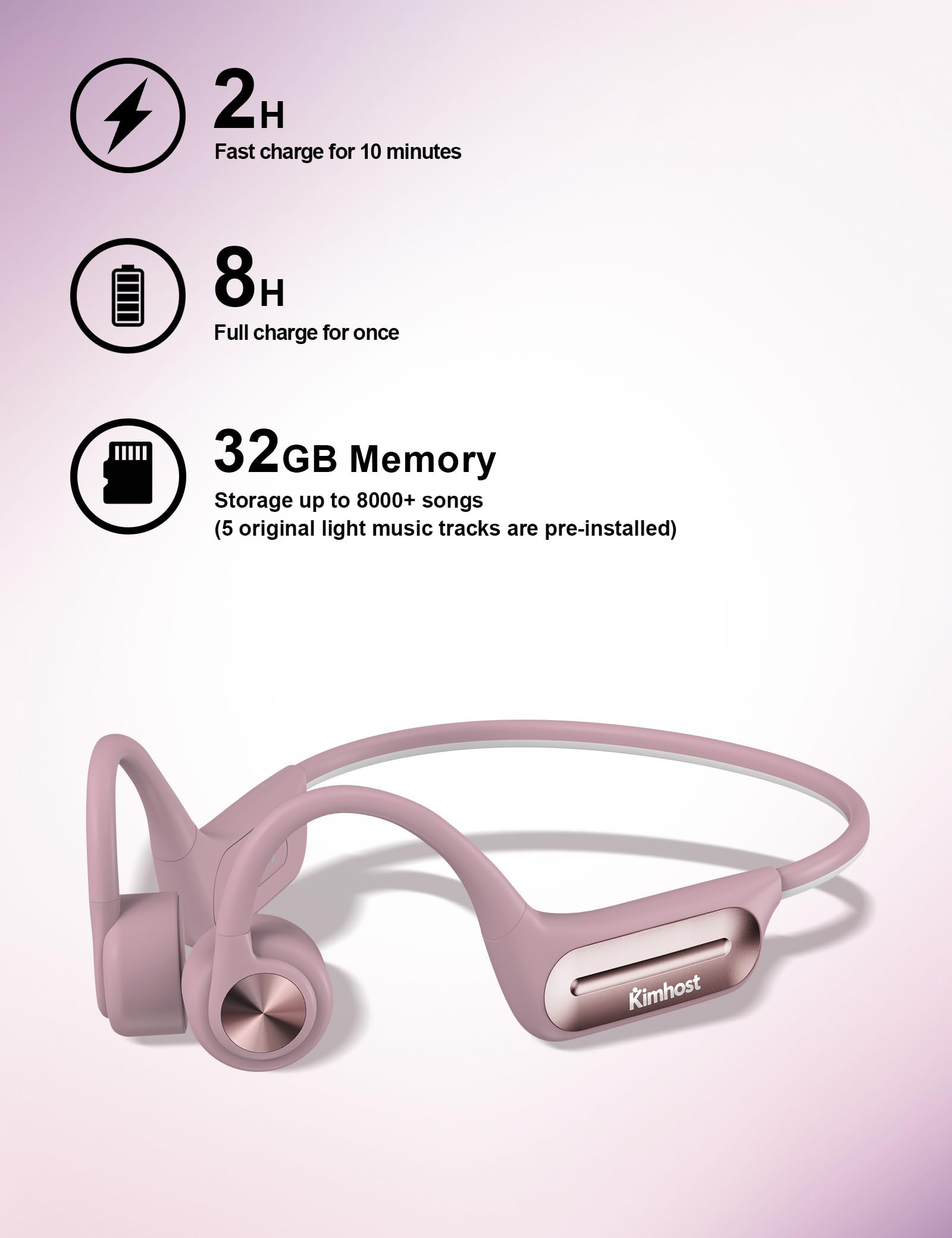 Casque de natation à conduction osseuse, étanche IP68 avec lecteur MP3, mémoire 32 G, écouteurs de sport, écouteurs sans fil, écouteurs ouverts avec micro intégré pour la course, la natation