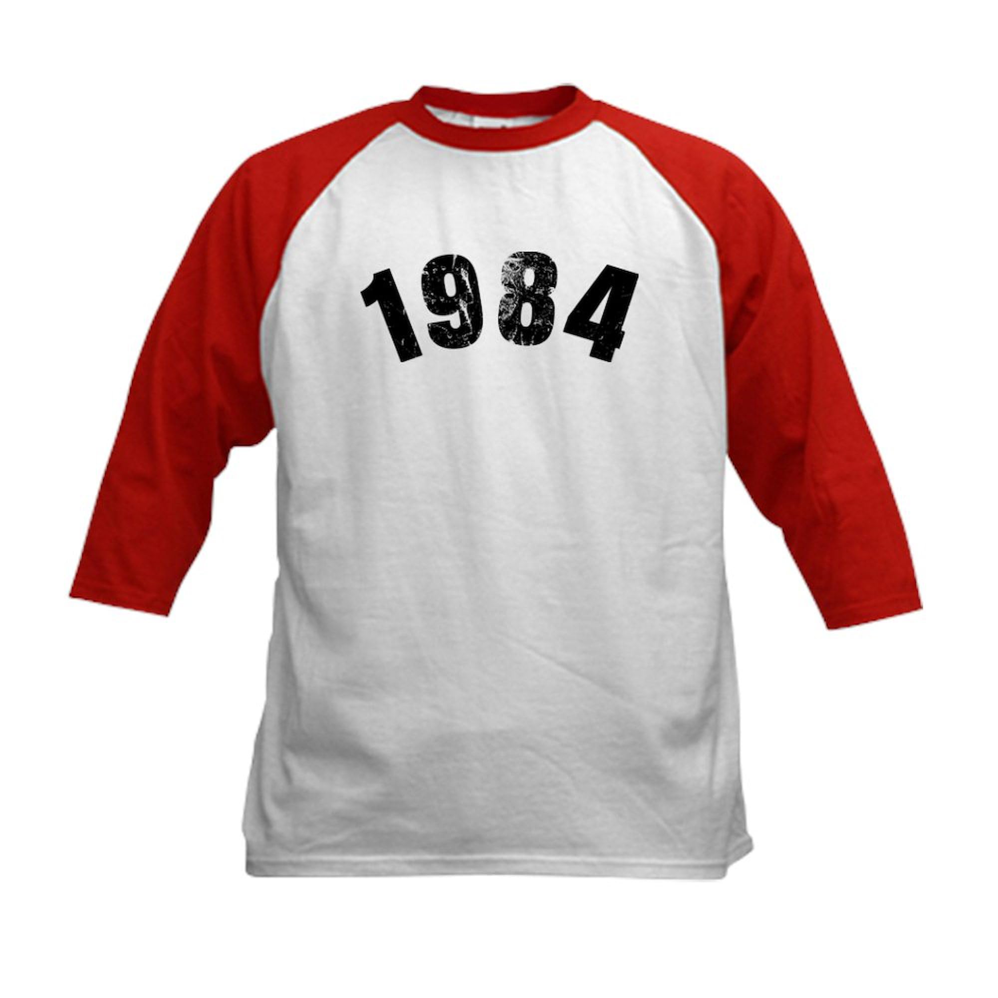 CafePress 1984 Year Vintage Baseball Jersey Kids Cotton Baseball Jersey, 3/4 Raglan Sleeve Shirt Red/White