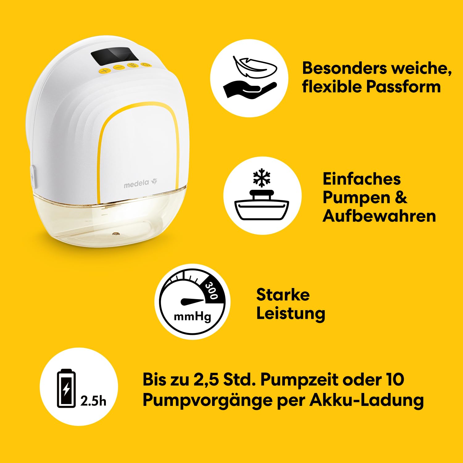Medela Melody InBra Tragbare Einzelmilchpumpe, Hands-free, einfaches Pumpen & Aufbewahren, starke Leistung, 2 Modi & 9 Vakuumstufen, Brusthauben aus weichem Silikon, USB-C-Ladeanschluss