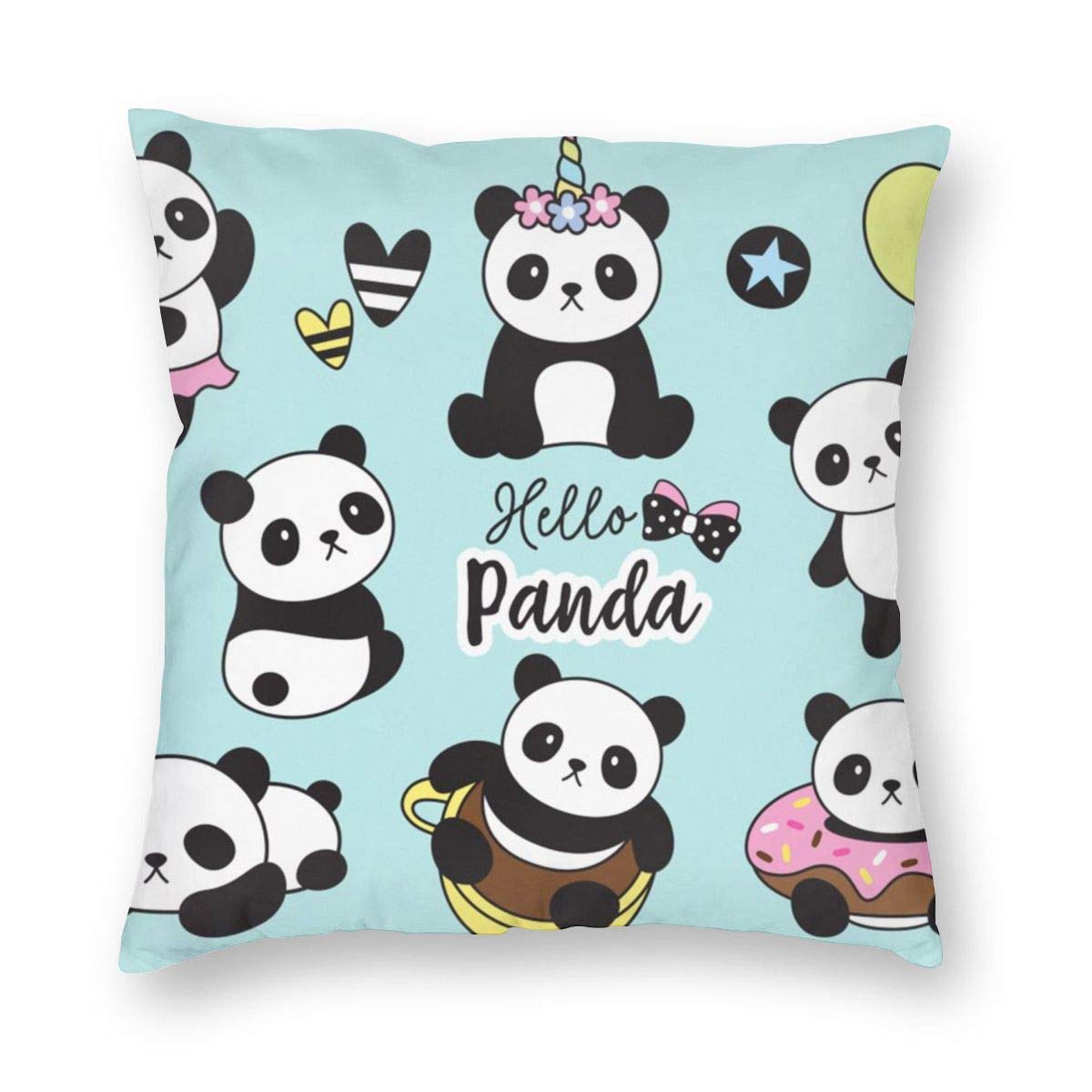 Amazon Co Jp 可愛いパンダ 風船 ケーキ ドーナツ クッションカバー 座布団カバー 北欧 おしゃれ 部屋飾り 抱き枕カバー 45 45cm 部屋雑貨 正方形 ソファー 車用 インテリア 飾り ベッド 背当て 枕カバー 1枚セット ホーム キッチン