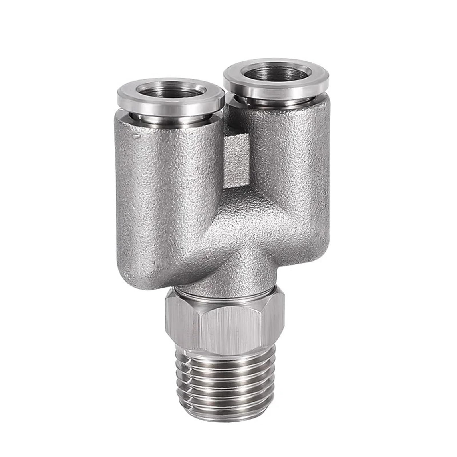 LLBOGRGGN 16mm x 1/2" BSP Male Thread 304 Stainless Steel Y Type Air Pneumatic Quick Fitting