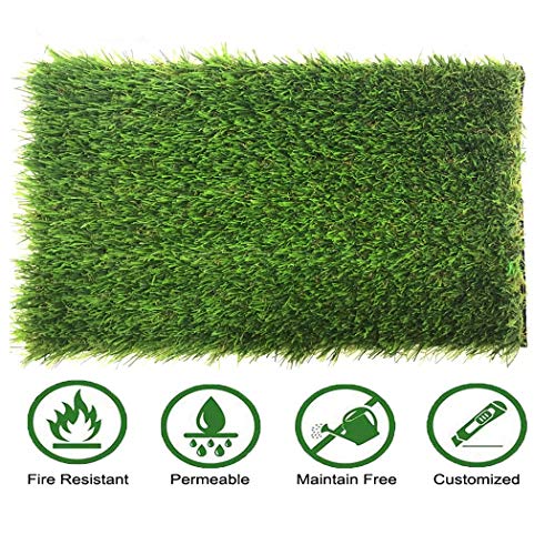 Jinxiaobei Outdoor artificial Thick Fake Grass Rug Indoor Outdoor Garden Lawn Landscape Synthetic Turf Mat Realistic Fake Grass Deluxe Thick:30mm,Green (Color : 30mm, Size : 5mX2m)