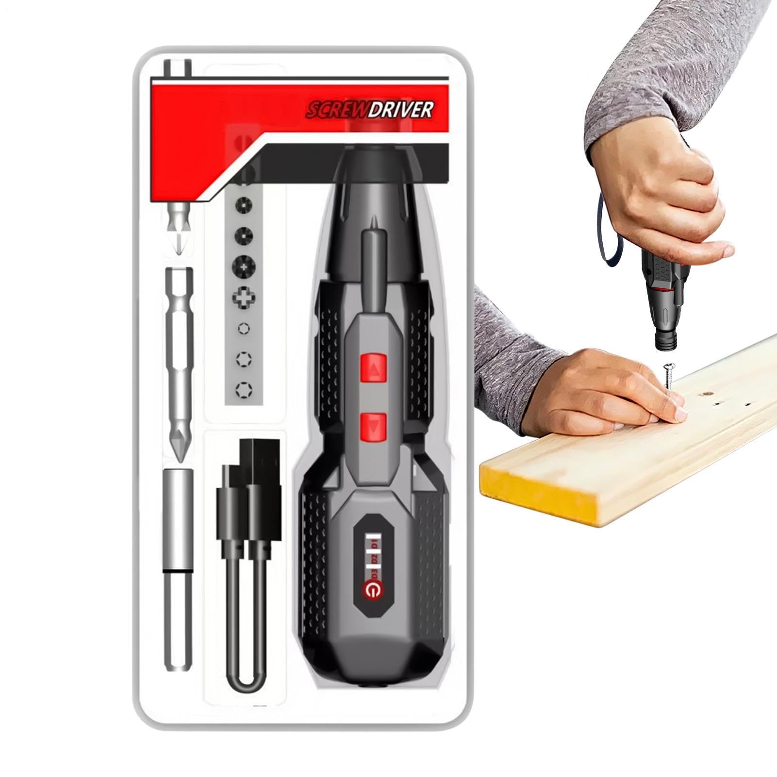 Cacciavite Elettrico Senza Fili Ricaricabile Ergonomico a 3 Velocità per