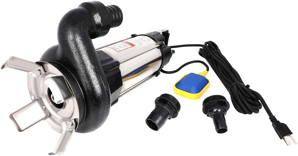 OCPTY 6340 GPH Sewage Submersible Water Pump 1.5 hp 42.6ft/13m Sump Pump for Farmland Irrigation With Float Switch