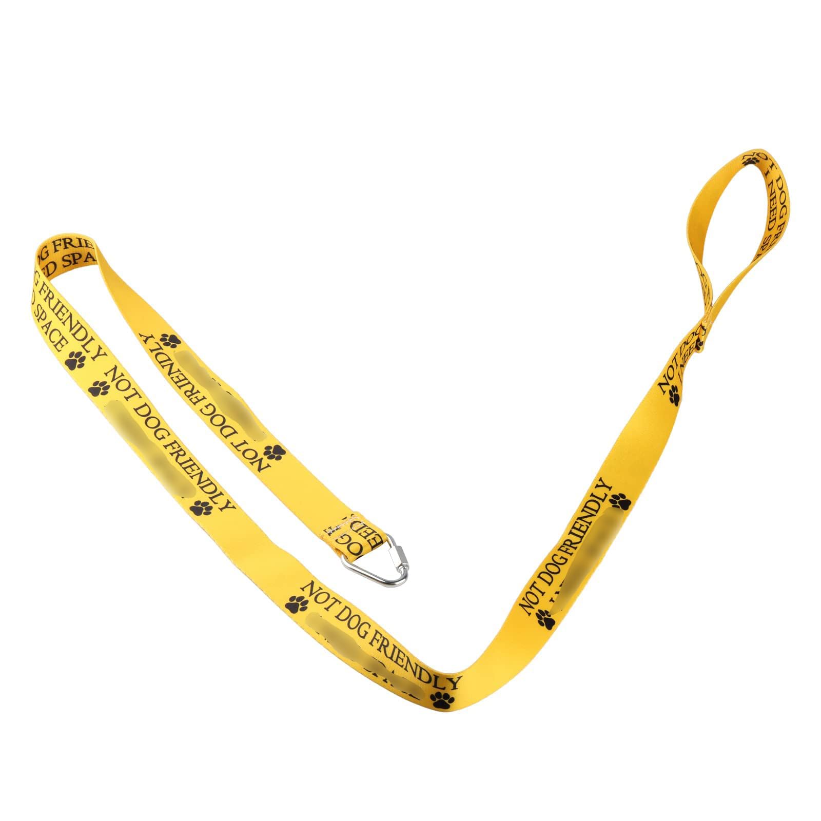 Lustige Hundeleine „Not Dog Friendly I Need Space“ – Gelb, 150 Cm, Polyester, Waschbar
