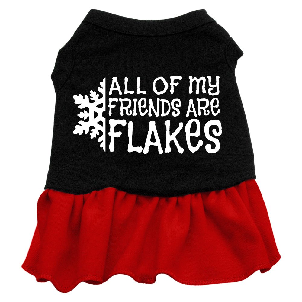 Mirage All My Friends are Flakes Screen Print Dress, Medium, Black/Red
