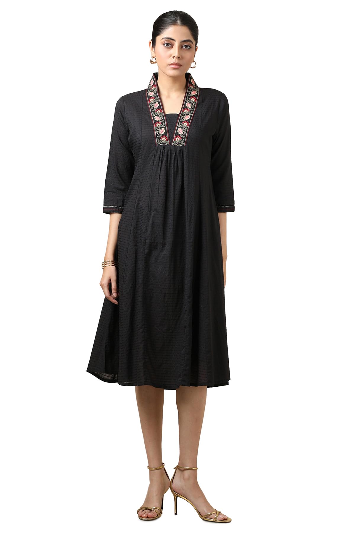 Soch Knielanges Dobby-Kleid für Damen aus Baumwolle mit Arbeitsfaden