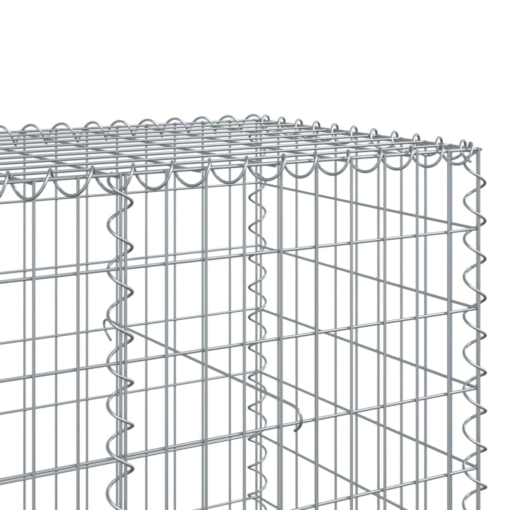Gavión con tapa, 550 x 100 x 100 cm, cesta de piedra, hierro galvanizado | Cesta de hierro galvanizado resistente para jardinería creativa y paisajismo al aire libre.
