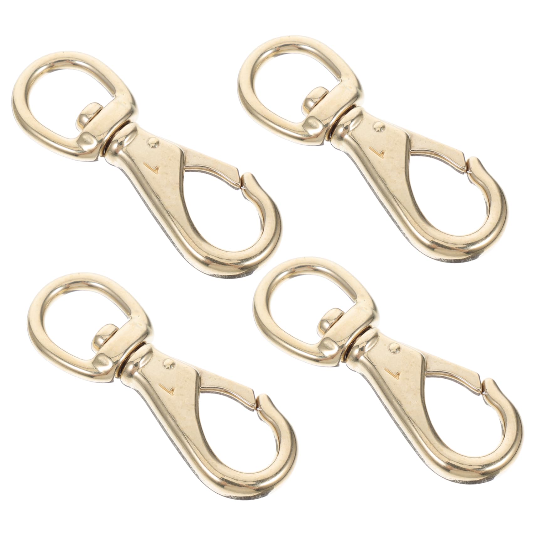 Unomor 4-Pack Brass Swivel Clasp Hooks DIY Keychains Accessories Metal Lobster Claw Hook Lanyard Clips for Bags Keys