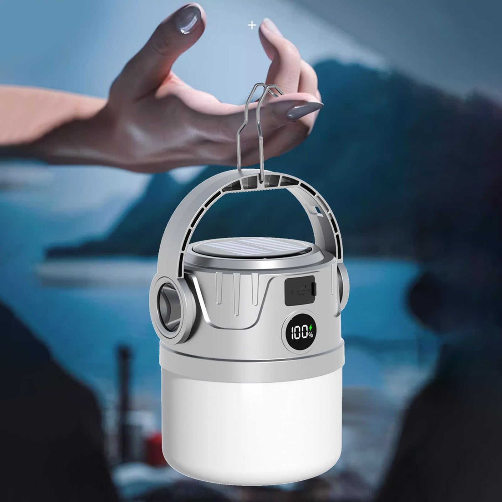 Lanterne Camping Rechargeable, LED Camping Lantern Puissante 3000Lm Lampe Torche 360° Eclairage 6 Modes lampe Camping, Etanche Portable Suspendue | Leroy Merlin