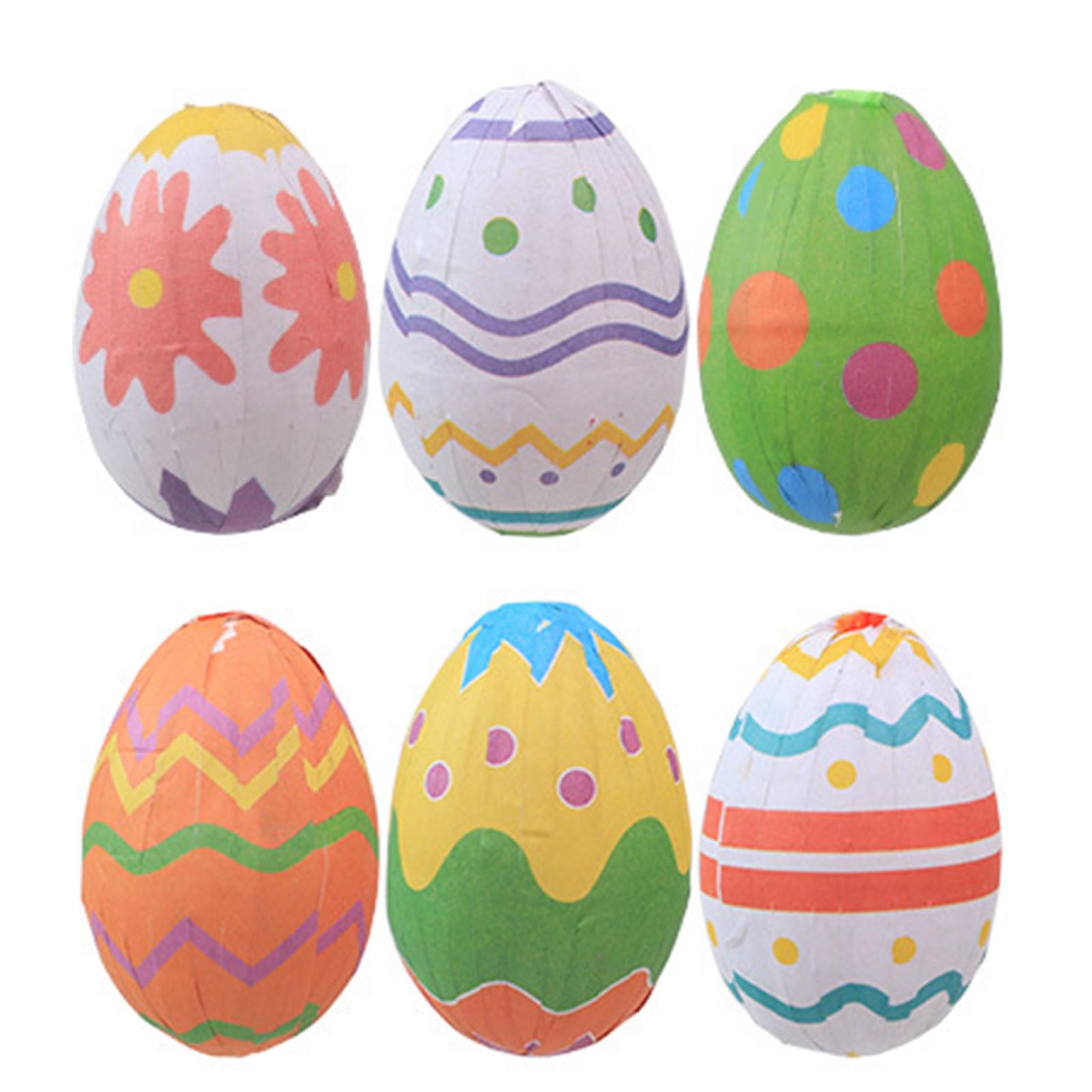 Tsophreniq 6pcs Easter Eggs Hanging Pendant Ornaments Easter Party Decorations for Home Colorful Carrot Painted Egg Craft Gift Colorful Eggs for Kid