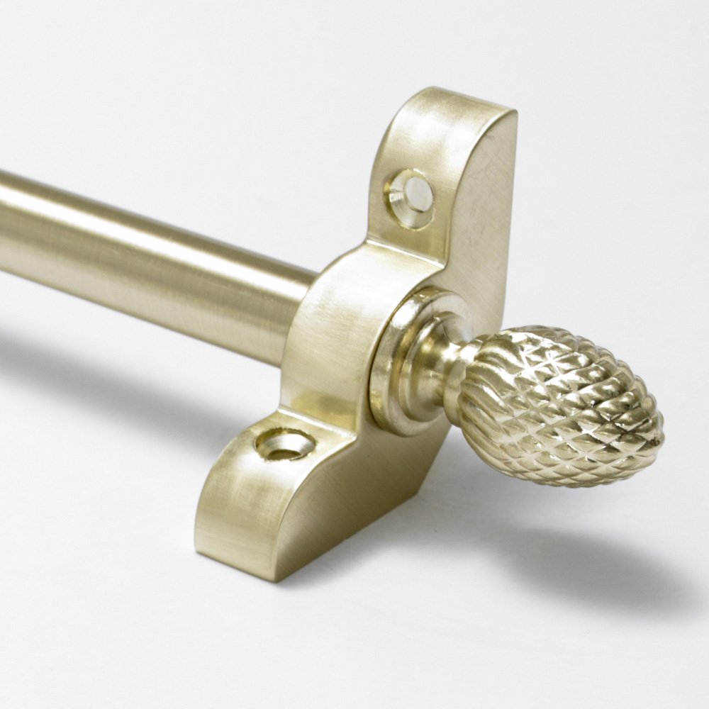 Premium Quality Stair Rods 1/2" x 28.5" Satin Brass Flat bar Pineapple Finial