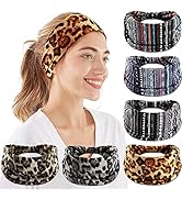 Wide Headbands For Women, 6 PCS Boho Headbands Strech Wide Hair Bands, Elastic Workout Runing Spo...