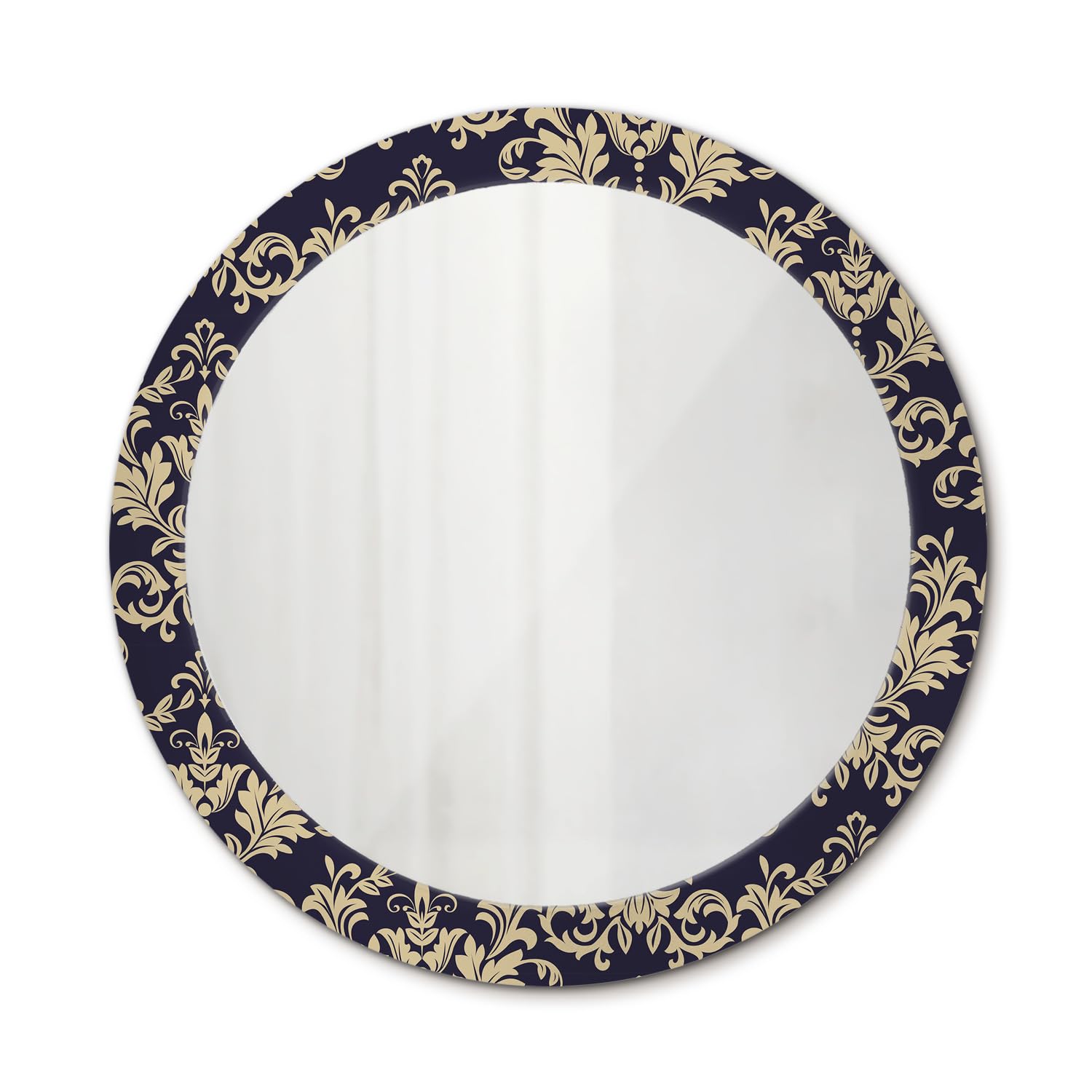 Miroir avec impression 80 cm rond decoration murale salon chambre moderne et minimaliste