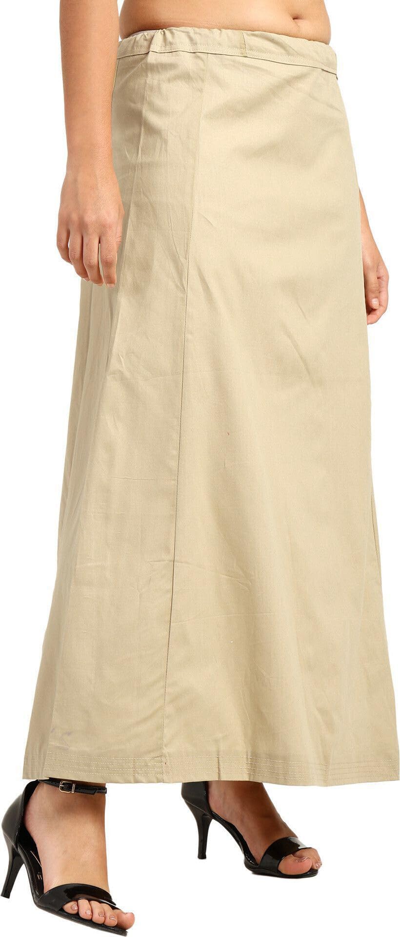fashion clicks Women’s Solid Cotton Petticoat | Adjustable Drawstring Waist | Ankle Length Inner Skirt for Saree & Lehenga-picture-47