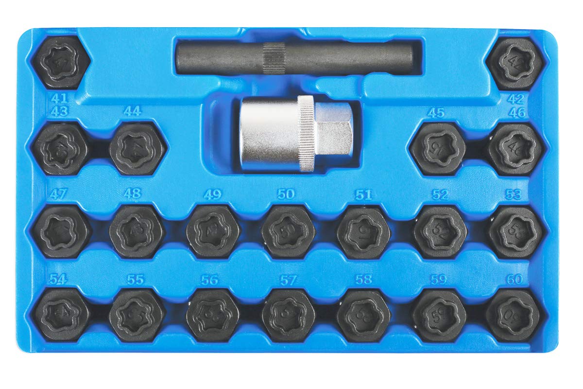 JUEGO 22 PIEZAS DE VASOS PARA TORNILLOS ANTIRROBO COMPATIBLE CON BMW OEM: 36 2 010/362010