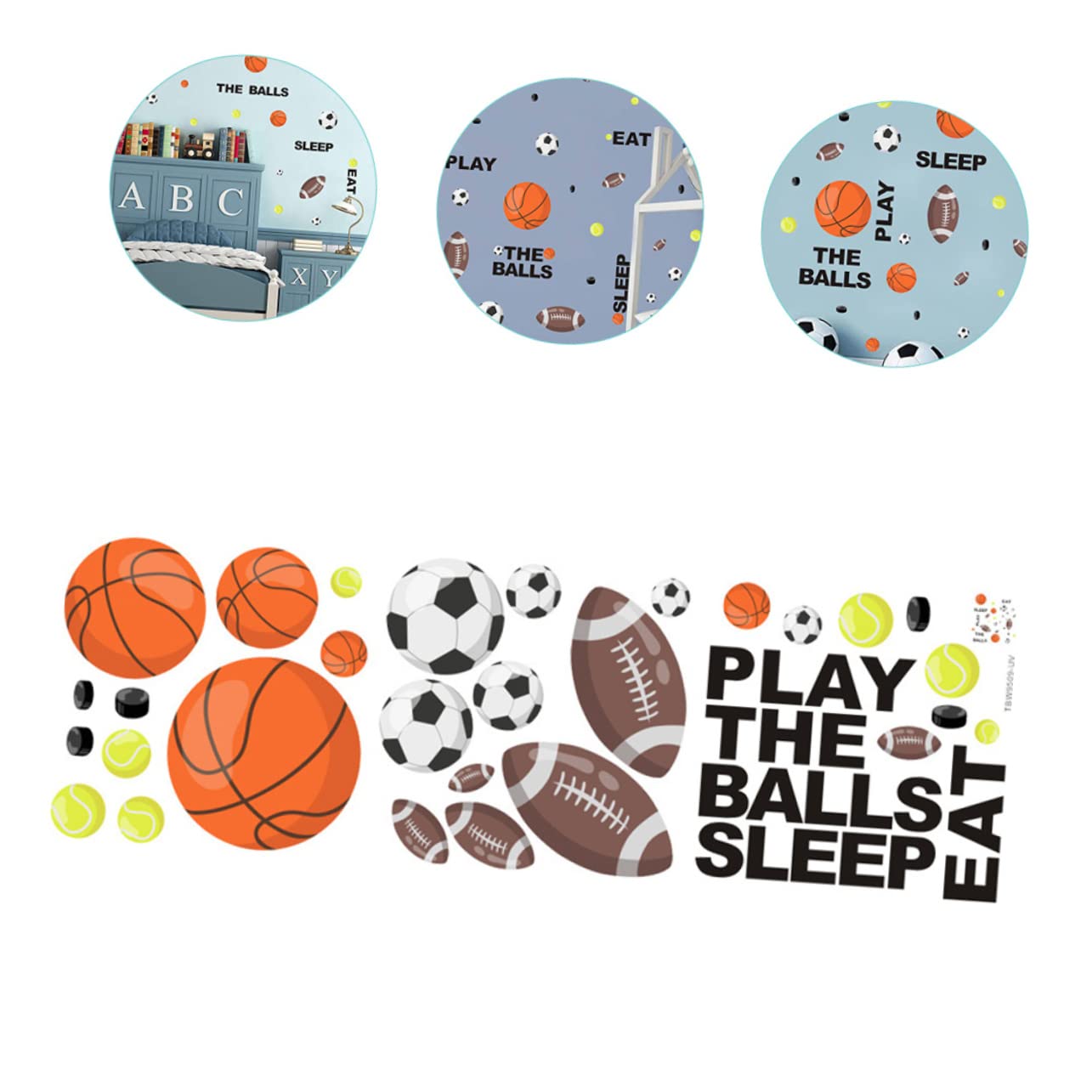 ifundom 4pezzi Adesivi Murali Sportivi Per Camerette Decorazioni Rimovibili Per Calcio e Basket Atmosfera Giocosa Per Ragazzo Ragazza Facili Da Applicare e Rimuovere Creativo Per Decorare