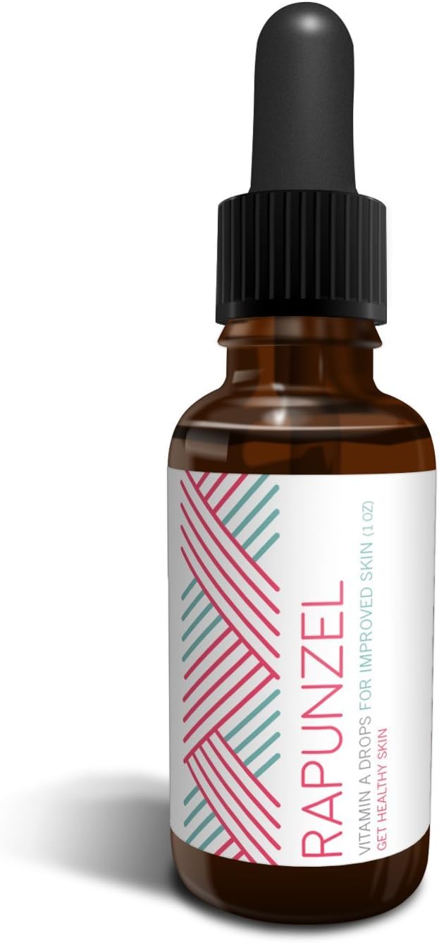 Simply Rapunzel Liquid Vitamin A, Palmitate for Improved Skin, Great Anti Aging Vitamin and Fights Acne, Pure Allergen Free Vitamin for Skin