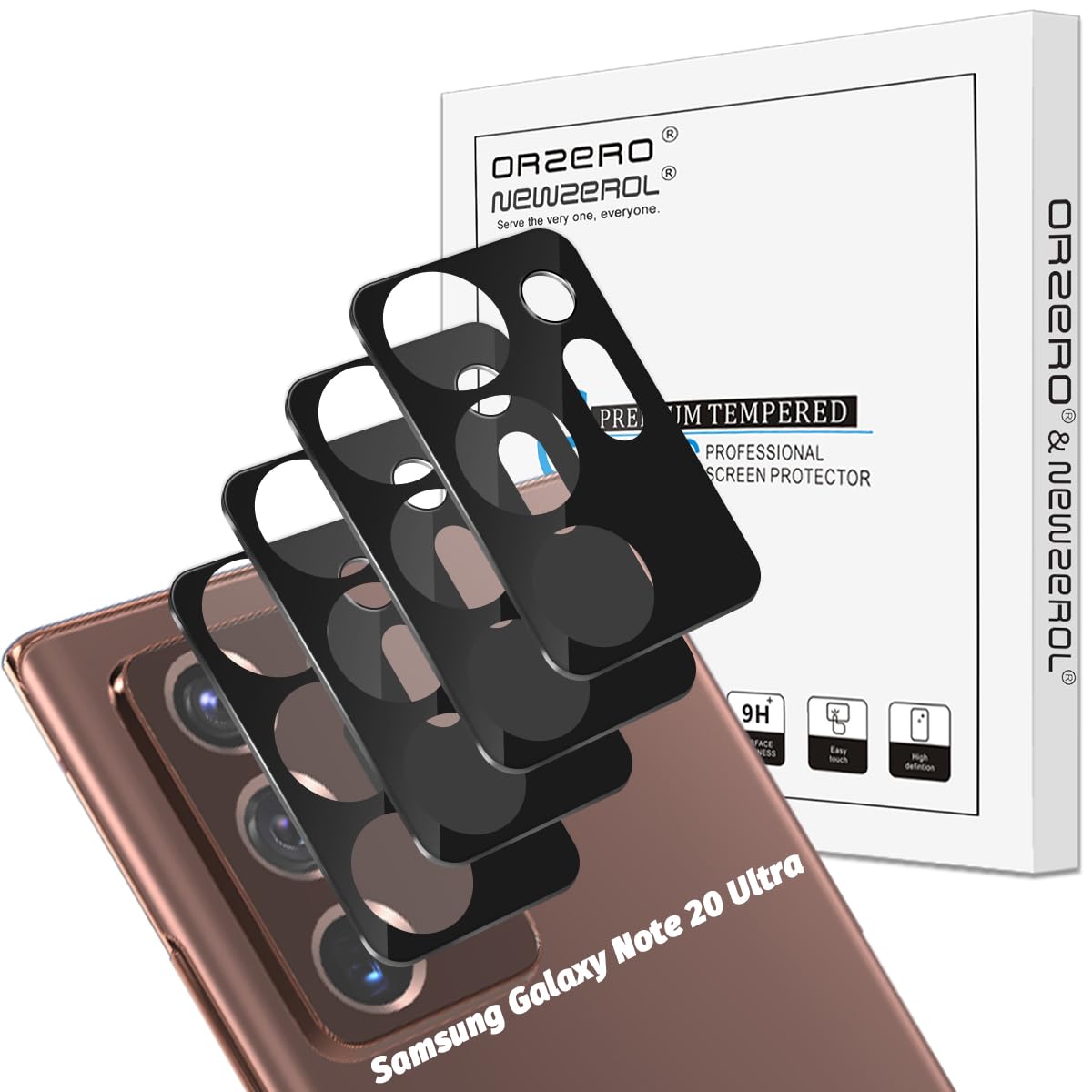 Orzero (4 Pack) Camera Lens Protector Compatible for Samsung Galaxy Note 20 Ultra (Not Affects Flash), Protector de Cámera 9 Hardness HD Anti-Scratch