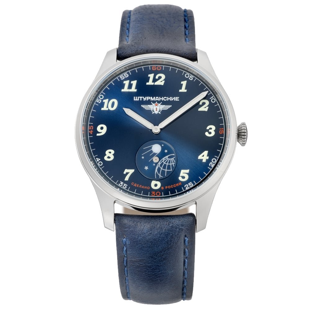 Sturmanskie Satellite Reloj para Hombre Analógico de Cuarzo con Brazalete de Piel de Vaca VD78/6811421